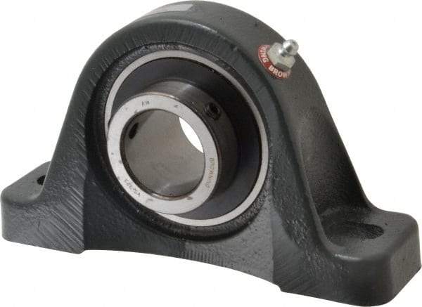 Browning - 1-7/16" ID, 7-1/4" OAL x 4-3/16" OAH Pillow Block - 4,467 Lb Static Cap, 7,340 Lb Dyn Cap, 5-17/32" Btw Mnt Hole Ctrs, 2-1/8" Base-to-Ctr Ht, Cast Iron - Exact Tool & Supply