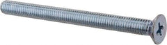 Value Collection - M5x0.80 Metric Coarse, 60mm OAL Phillips Drive Machine Screw - Flat Head, Grade 4.8 Steel, Zinc-Plated Finish, Without Washer - Exact Tool & Supply