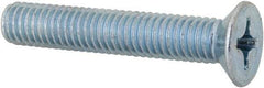 Value Collection - M6x1.00 Metric Coarse, 35mm OAL Phillips Drive Machine Screw - Flat Head, Grade 4.8 Steel, Zinc-Plated Finish, Without Washer - Exact Tool & Supply