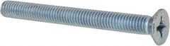 Value Collection - M6x1.00 Metric Coarse, 60mm OAL Phillips Drive Machine Screw - Flat Head, Grade 4.8 Steel, Zinc-Plated Finish, Without Washer - Exact Tool & Supply