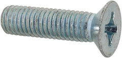 Value Collection - M8x1.25 Metric Coarse, 30mm OAL Phillips Drive Machine Screw - Flat Head, Grade 4.8 Steel, Zinc-Plated Finish, Without Washer - Exact Tool & Supply