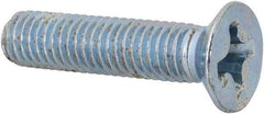 Value Collection - M8x1.25 Metric Coarse, 35mm OAL Phillips Drive Machine Screw - Flat Head, Grade 4.8 Steel, Zinc-Plated Finish, Without Washer - Exact Tool & Supply