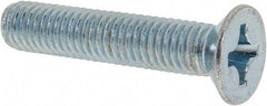 Value Collection - M8x1.25 Metric Coarse, 40mm OAL Phillips Drive Machine Screw - Flat Head, Grade 4.8 Steel, Zinc-Plated Finish, Without Washer - Exact Tool & Supply