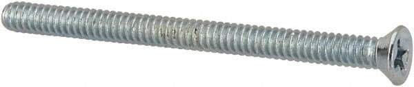 Value Collection - #4-40 UNC, 1-1/2" OAL Phillips Drive Machine Screw - Flat Head, Grade J82 Steel, Zinc-Plated Finish, Without Washer - Exact Tool & Supply