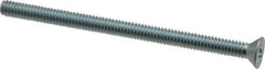 Value Collection - 1/4-20 UNC, 4" OAL Phillips Drive Machine Screw - Flat Head, Grade J82 Steel, Zinc-Plated Finish, Without Washer - Exact Tool & Supply