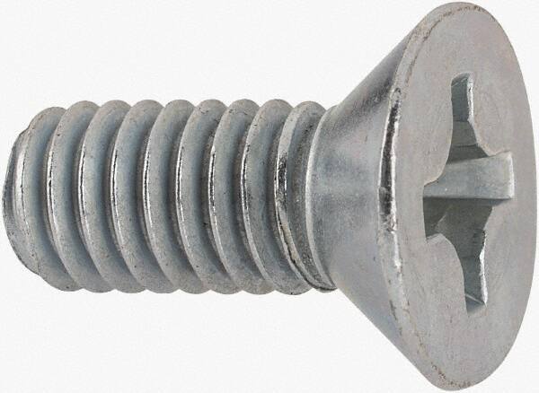 Value Collection - 5/16-18 UNC, 3/4" OAL Phillips Drive Machine Screw - Flat Head, Grade J82 Steel, Zinc-Plated Finish, Without Washer - Exact Tool & Supply