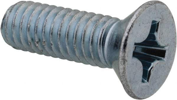 Value Collection - 5/16-18 UNC, 1" OAL Phillips Drive Machine Screw - Flat Head, Grade J82 Steel, Zinc-Plated Finish, Without Washer - Exact Tool & Supply