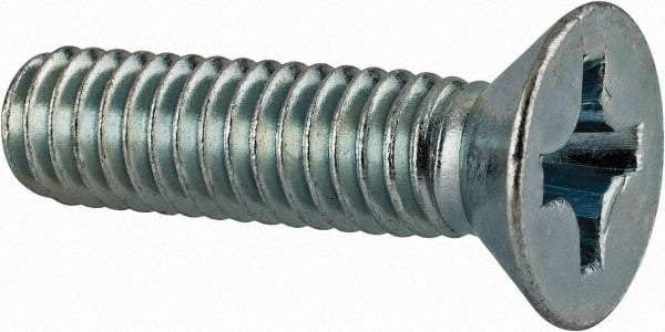 Value Collection - 5/16-18 UNC, 1-1/4" OAL Phillips Drive Machine Screw - Flat Head, Grade J82 Steel, Zinc-Plated Finish, Without Washer - Exact Tool & Supply