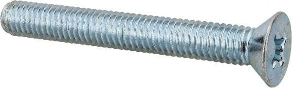Value Collection - 3/8-16 UNC, 3" OAL Phillips Drive Machine Screw - Flat Head, Grade J82 Steel, Zinc-Plated Finish, Without Washer - Exact Tool & Supply