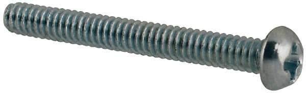 Value Collection - #2-56 UNC, 3/4" Length Under Head Phillips Drive Machine Screw - Round Head, Grade J82 Steel, Zinc-Plated Finish, Without Washer - Exact Tool & Supply