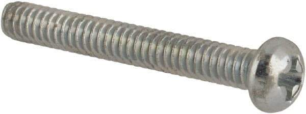 Value Collection - #3-48 UNC, 3/4" Length Under Head Phillips Drive Machine Screw - Round Head, Grade J82 Steel, Zinc-Plated Finish, Without Washer - Exact Tool & Supply