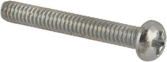 Value Collection - #3-48 UNC, 3/4" Length Under Head Phillips Drive Machine Screw - Round Head, Grade J82 Steel, Zinc-Plated Finish, Without Washer - Exact Tool & Supply