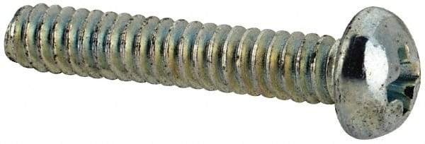 Value Collection - #4-40 UNC, 5/8" Length Under Head Phillips Drive Machine Screw - Round Head, Grade J82 Steel, Zinc-Plated Finish, Without Washer - Exact Tool & Supply