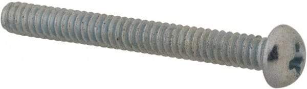 Value Collection - #4-40 UNC, 1" Length Under Head Phillips Drive Machine Screw - Round Head, Grade J82 Steel, Zinc-Plated Finish, Without Washer - Exact Tool & Supply