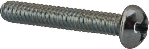 Value Collection - #5-40 UNC, 3/4" Length Under Head Phillips Drive Machine Screw - Round Head, Grade J82 Steel, Zinc-Plated Finish, Without Washer - Exact Tool & Supply