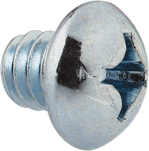 Value Collection - 1/4-20 UNC, 1/4" Length Under Head Phillips Drive Machine Screw - Round Head, Grade J82 Steel, Zinc-Plated Finish, Without Washer - Exact Tool & Supply
