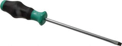 Wera - 287mm OAL Standard Slotted Screwdriver - 175mm Blade Length, Round Shank, Ergonomic Handle - Exact Tool & Supply