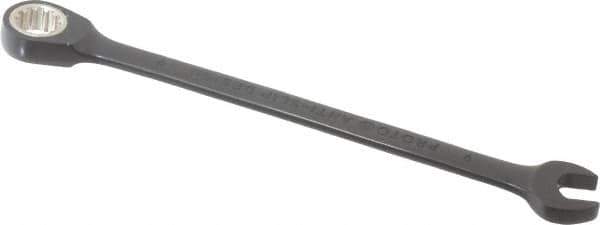 Proto - 9mm 12 Point Combination Wrench - 15° Head Angle, 5-15/16" OAL, Steel, Black Chrome Finish - Exact Tool & Supply