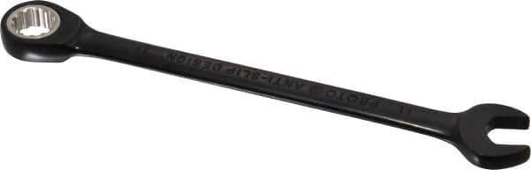 Proto - 11mm 12 Point Combination Wrench - 15° Head Angle, 6-1/2" OAL, Steel, Black Chrome Finish - Exact Tool & Supply
