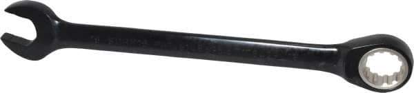 Proto - 18mm 12 Point Combination Wrench - 15° Head Angle, 9-5/16" OAL, Steel, Black Chrome Finish - Exact Tool & Supply