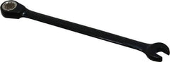 Proto - 1/4" 12 Point Combination Wrench - 15° Head Angle, 5" OAL, Steel, Black Chrome Finish - Exact Tool & Supply