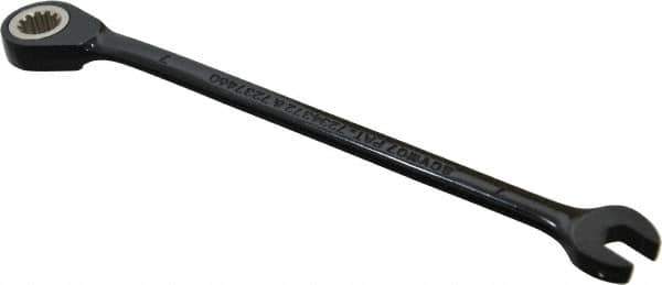 Proto - 7mm 12 Point Combination Wrench - 15° Head Angle, 5-1/2" OAL, Steel, Black Chrome Finish - Exact Tool & Supply