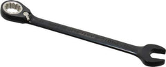 Proto - 15mm 12 Point Combination Wrench - 15° Head Angle, 7-7/8" OAL, Steel, Black Chrome Finish - Exact Tool & Supply
