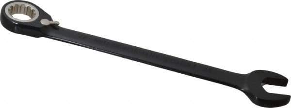 Proto - 27mm 12 Point Combination Wrench - 15° Head Angle, 14-1/8" OAL, Steel, Black Chrome Finish - Exact Tool & Supply