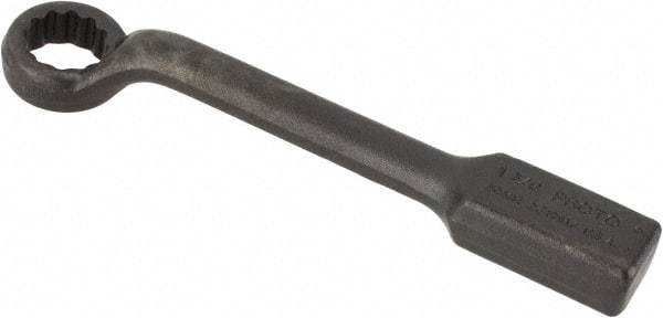 Proto - 1-3/16" 12 Point Striking Box Wrench - Single End, 2-1/16" Head Diam x 13/16" Head Thickness, 11" OAL, Steel, Black Finish, 60° Offset - Exact Tool & Supply