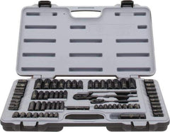 Stanley - 69 Piece 1/4 & 3/8" Drive Standard Deep Socket Set - 6 Points, 3/16 to 3/4", 7 to 19mm, Inch/Metric Measurement Standard - Exact Tool & Supply