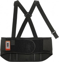 Ergodyne - Size M, Elastic Belt with Adjustable Shoulder Straps - 30 to 34" Waist, 9" Wide, Detachable Strap, Black - Exact Tool & Supply