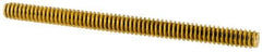 Value Collection - #4-40 1-1/2" OAL Fully Threaded Stud - Brass, Plain Finish - Exact Tool & Supply