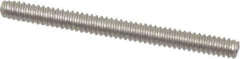 Value Collection - #6-32 1-1/2" OAL Fully Threaded Stud - Stainless Steel, Plain Finish - Exact Tool & Supply