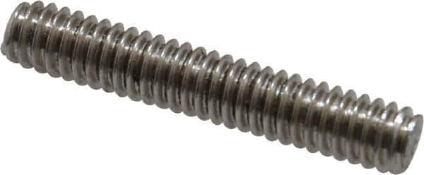 Value Collection - 1/4-20 1-1/2" OAL Fully Threaded Stud - Stainless Steel, Plain Finish - Exact Tool & Supply