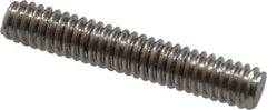 Value Collection - 1/4-20 1-1/2" OAL Fully Threaded Stud - Stainless Steel, Plain Finish - Exact Tool & Supply