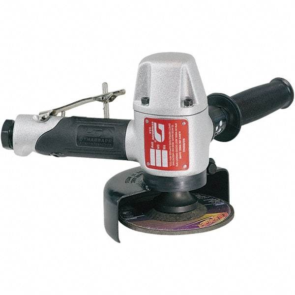 Dynabrade - 4-1/2 & 5" Wheel Diam, 12,000 RPM, Pneumatic Angle & Disc Grinder - 5/8-11 Spindle, 38 CFM, Rear Exhaust - Exact Tool & Supply