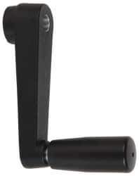 Value Collection - 0.91" Hub Diam x 0.55" Hub Height Crank Handle - 3/8" Round Bore, Aluminum Black Powder Crank Body - Exact Tool & Supply