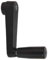 Value Collection - 0.91" Hub Diam x 0.55" Hub Height Crank Handle - 3/8" Round Bore, Aluminum Black Powder Crank Body - Exact Tool & Supply