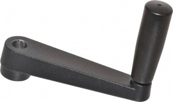 Value Collection - 1.26" Hub Diam x 0.87" Hub Height Crank Handle - 5/8" Round Bore, Aluminum Black Powder Crank Body - Exact Tool & Supply