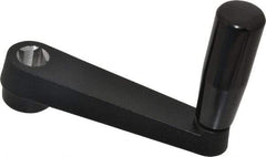 Value Collection - 1.06" Hub Diam x 0.67" Hub Height Crank Handle - 1/2" Square Bore, Aluminum Black Powder Crank Body - Exact Tool & Supply