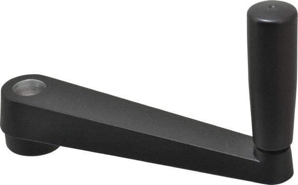 Value Collection - 1.38" Hub Diam x 1.02" Hub Height Crank Handle - 3/4" Round Bore, Aluminum Black Powder Crank Body - Exact Tool & Supply