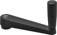 Value Collection - 1.38" Hub Diam x 1.02" Hub Height Crank Handle - 3/4" Round Bore, Aluminum Black Powder Crank Body - Exact Tool & Supply
