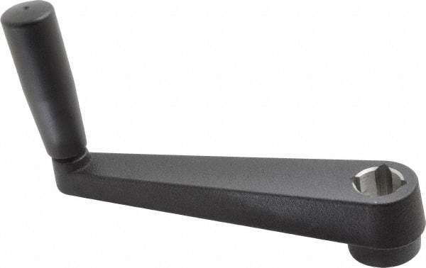 Value Collection - 1.4" Hub Diam x 1.02" Hub Height Crank Handle - 3/4" Square Bore, Aluminum Black Powder Crank Body - Exact Tool & Supply