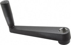 Value Collection - 1.4" Hub Diam x 1.02" Hub Height Crank Handle - 3/4" Square Bore, Aluminum Black Powder Crank Body - Exact Tool & Supply