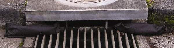 Enpac - 15" Long x 4" Wide, Nonwoven Geo-Textile Drain Dam - 4 x 4" to 15 x 15" Drain, Black, Use for Oil/Sediment - Exact Tool & Supply