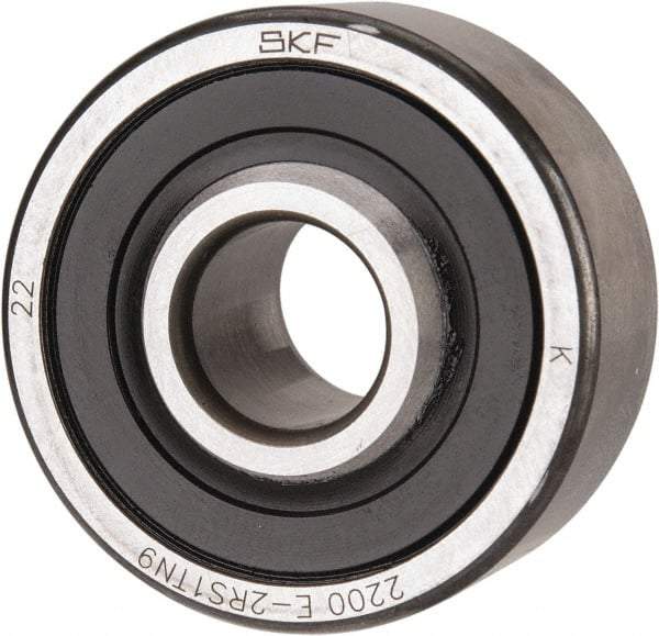 SKF - 10mm Bore Diam, 30mm OD, Double Seal Self Aligning Radial Ball Bearing - 14mm Wide, 2 Rows, Round Bore, 389 Lb Static Capacity, 1,810 Lb Dynamic Capacity - Exact Tool & Supply