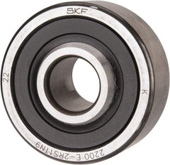SKF - 10mm Bore Diam, 30mm OD, Double Seal Self Aligning Radial Ball Bearing - 14mm Wide, 2 Rows, Round Bore, 389 Lb Static Capacity, 1,810 Lb Dynamic Capacity - Exact Tool & Supply