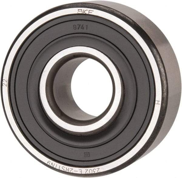 SKF - 15mm Bore Diam, 42mm OD, Double Seal Self Aligning Radial Ball Bearing - 17mm Wide, 2 Rows, Round Bore, 652 Lb Static Capacity, 2,680 Lb Dynamic Capacity - Exact Tool & Supply