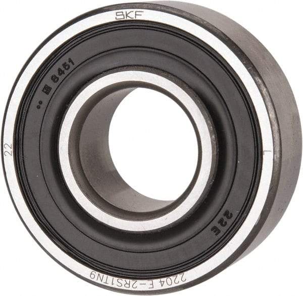 SKF - 17mm Bore Diam, 47mm OD, Double Seal Self Aligning Radial Ball Bearing - 19mm Wide, 2 Rows, Round Bore, 798 Lb Static Capacity, 3,280 Lb Dynamic Capacity - Exact Tool & Supply