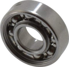 SKF - 1/4" Bore Diam, 5/8" OD, Open Deep Groove Radial Ball Bearing - 0.196" Wide, 1 Row, Round Bore, 139 Lb Static Capacity, 332 Lb Dynamic Capacity - Exact Tool & Supply